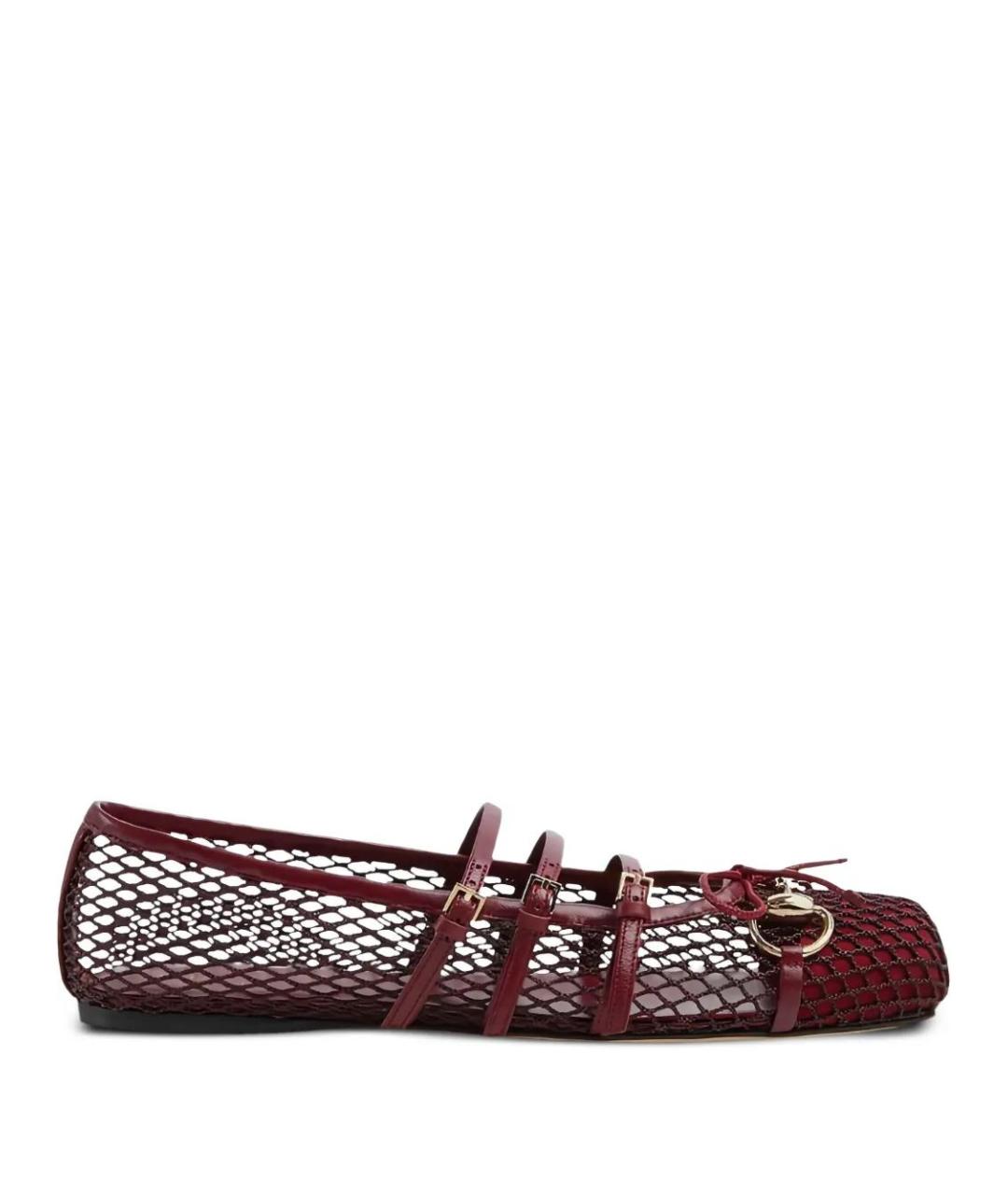 GUCCI Бордовые балетки, фото 1