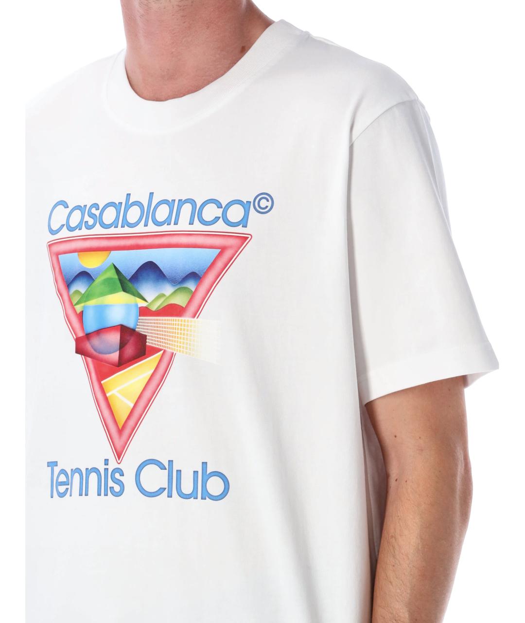 CASABLANCA Белая хлопковая футболка, фото 4