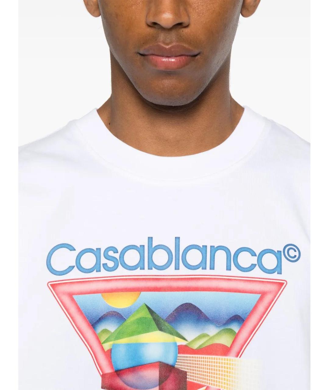 CASABLANCA Белая хлопковая футболка, фото 5