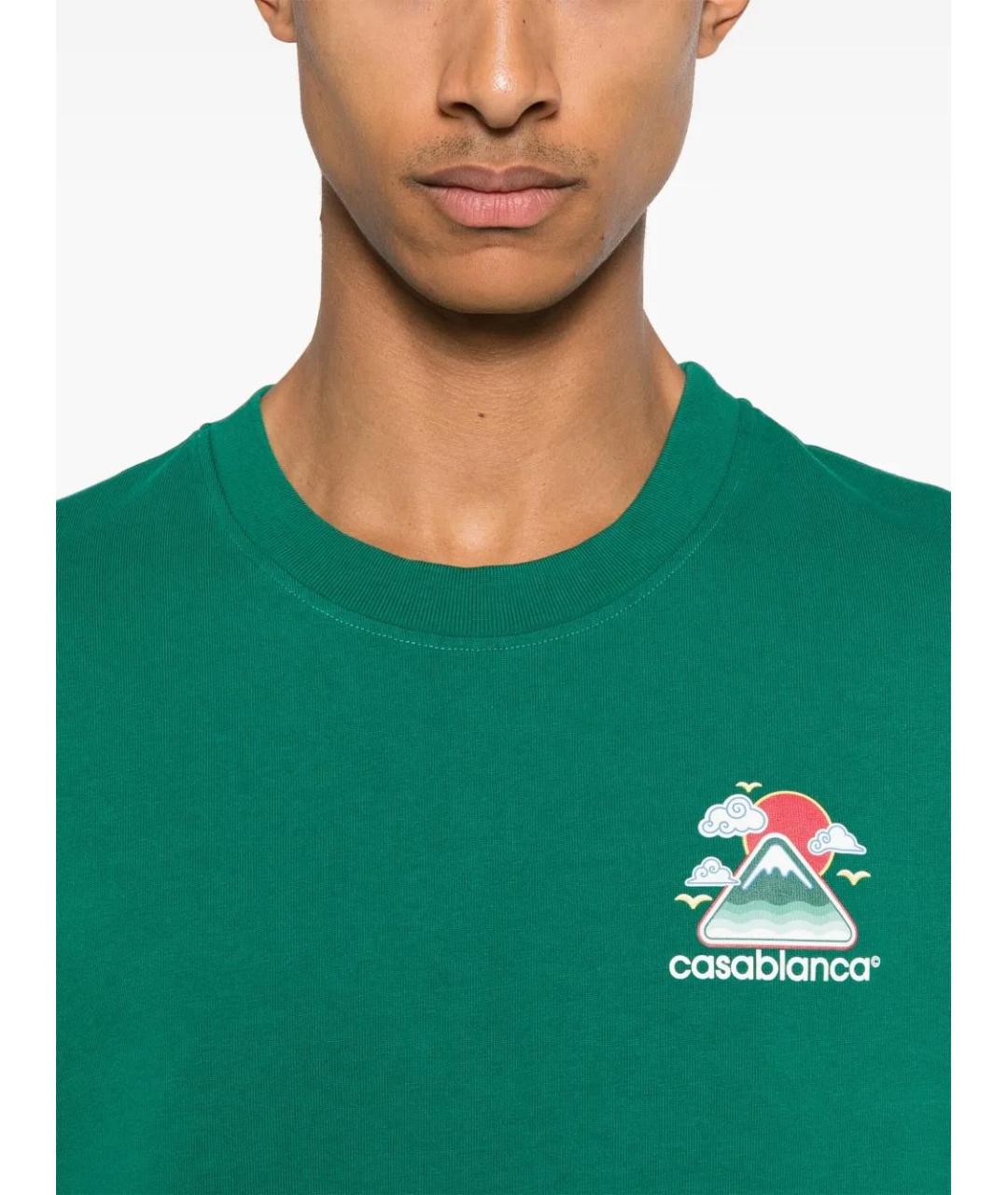 CASABLANCA Зеленая хлопковая футболка, фото 4