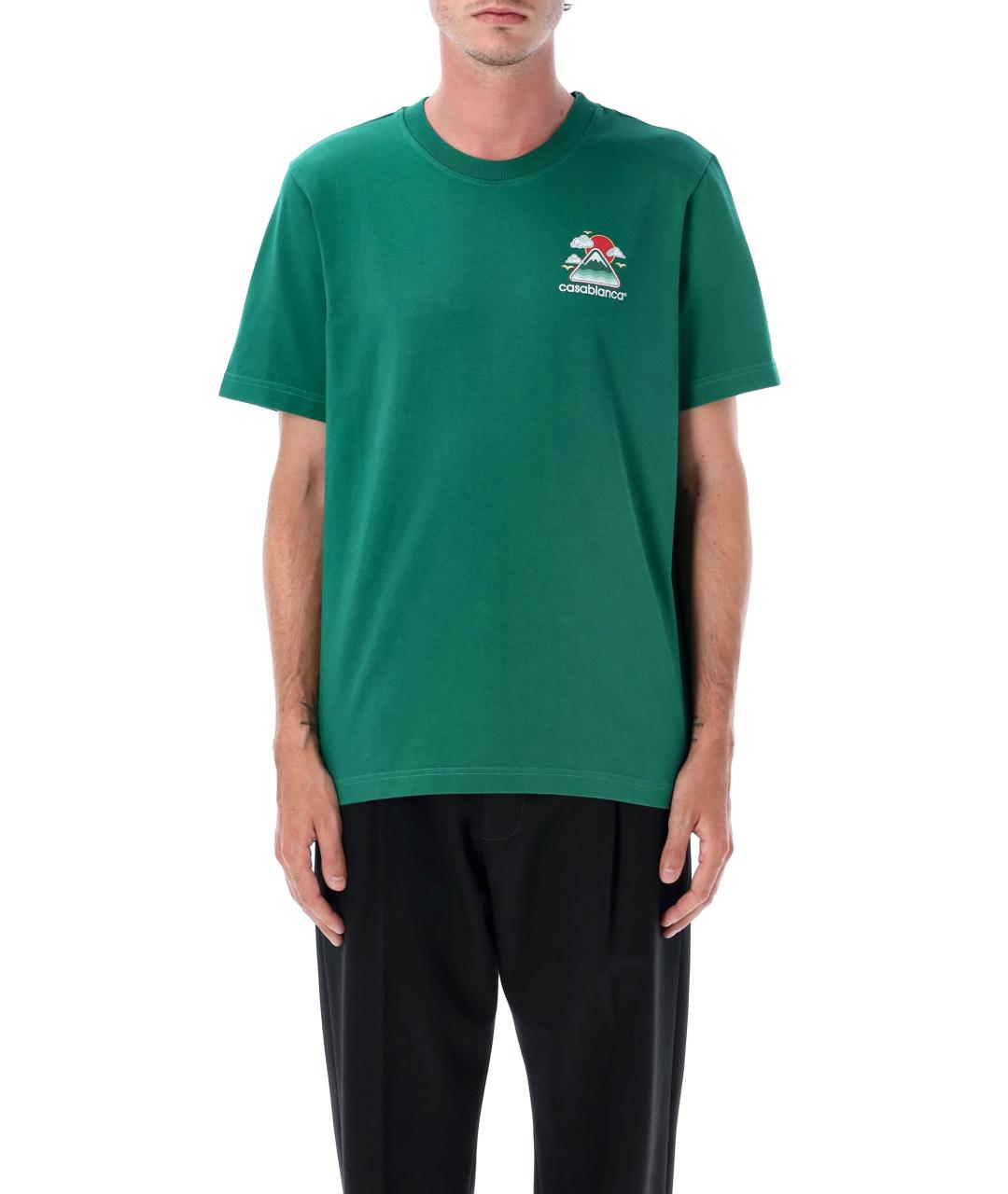 CASABLANCA Зеленая хлопковая футболка, фото 5