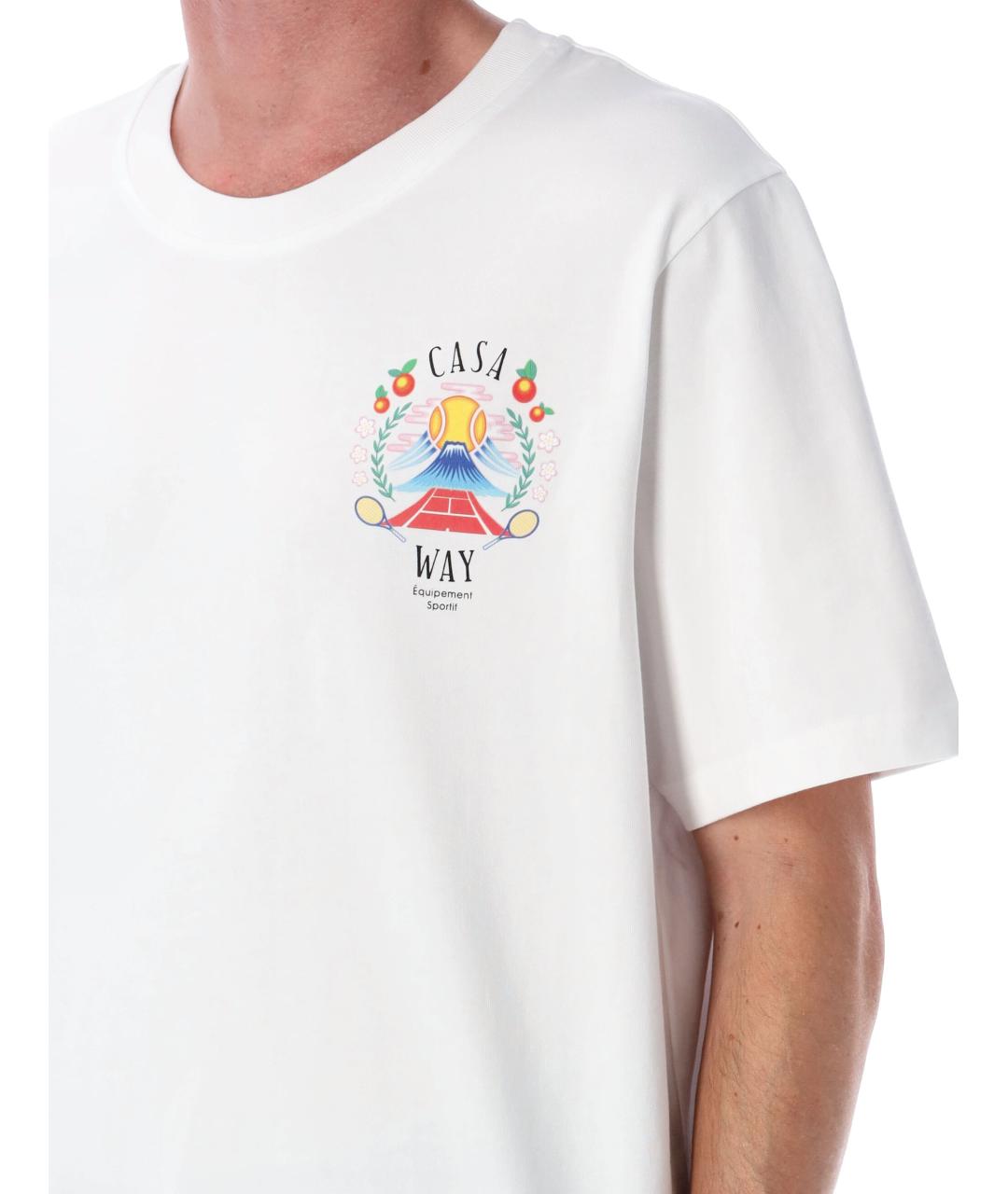 CASABLANCA Белая хлопковая футболка, фото 4