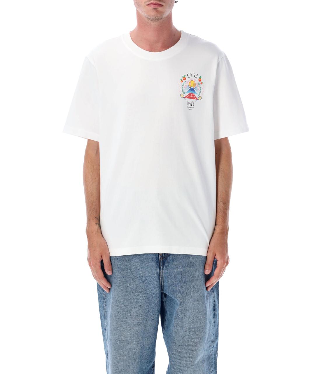 CASABLANCA Белая хлопковая футболка, фото 2