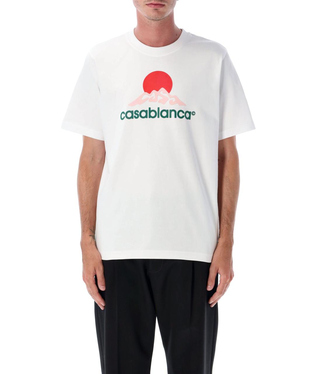 CASABLANCA Белая хлопковая футболка, фото 2