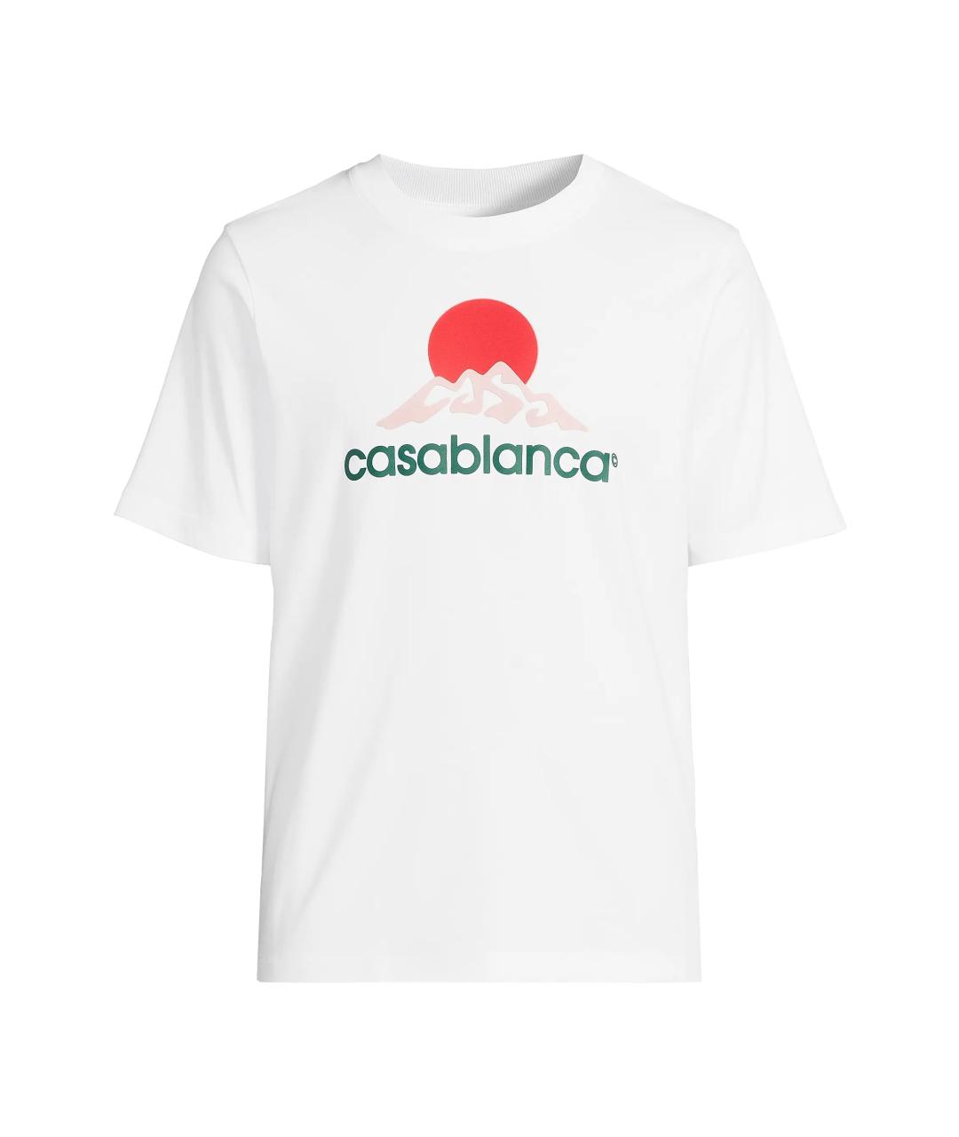 CASABLANCA Белая хлопковая футболка, фото 1