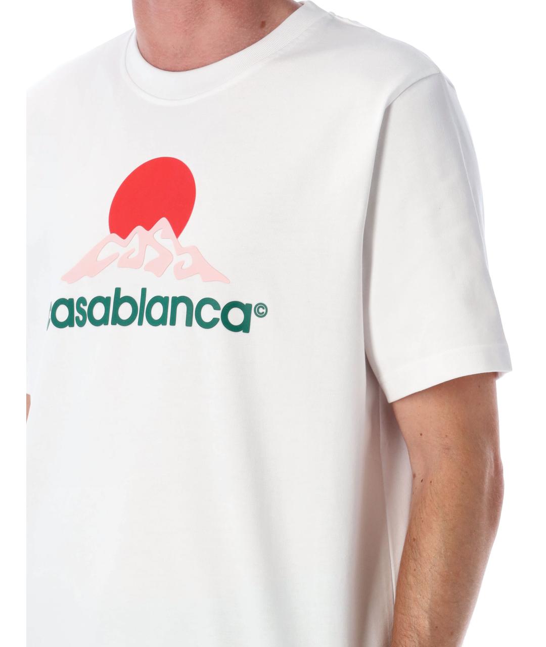 CASABLANCA Белая хлопковая футболка, фото 4