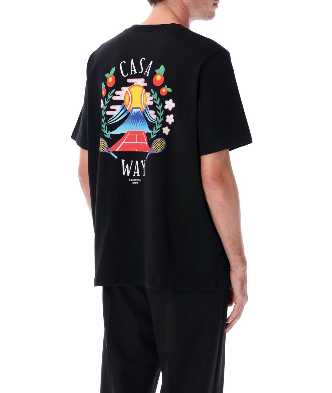 CASABLANCA Черная хлопковая футболка, фото 2