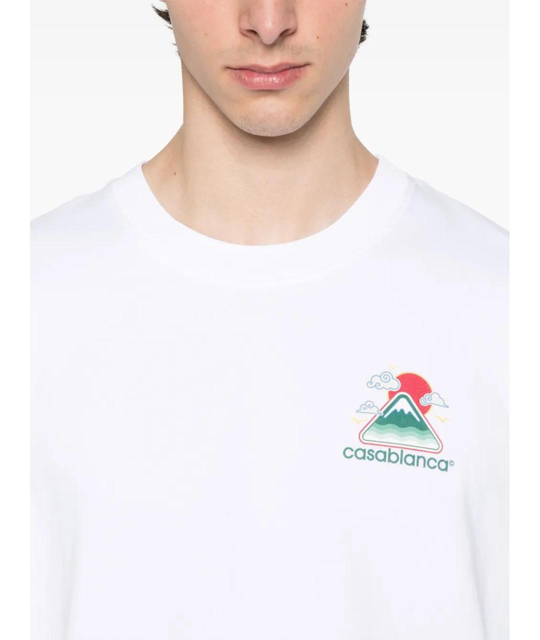 CASABLANCA Белая хлопковая футболка, фото 5