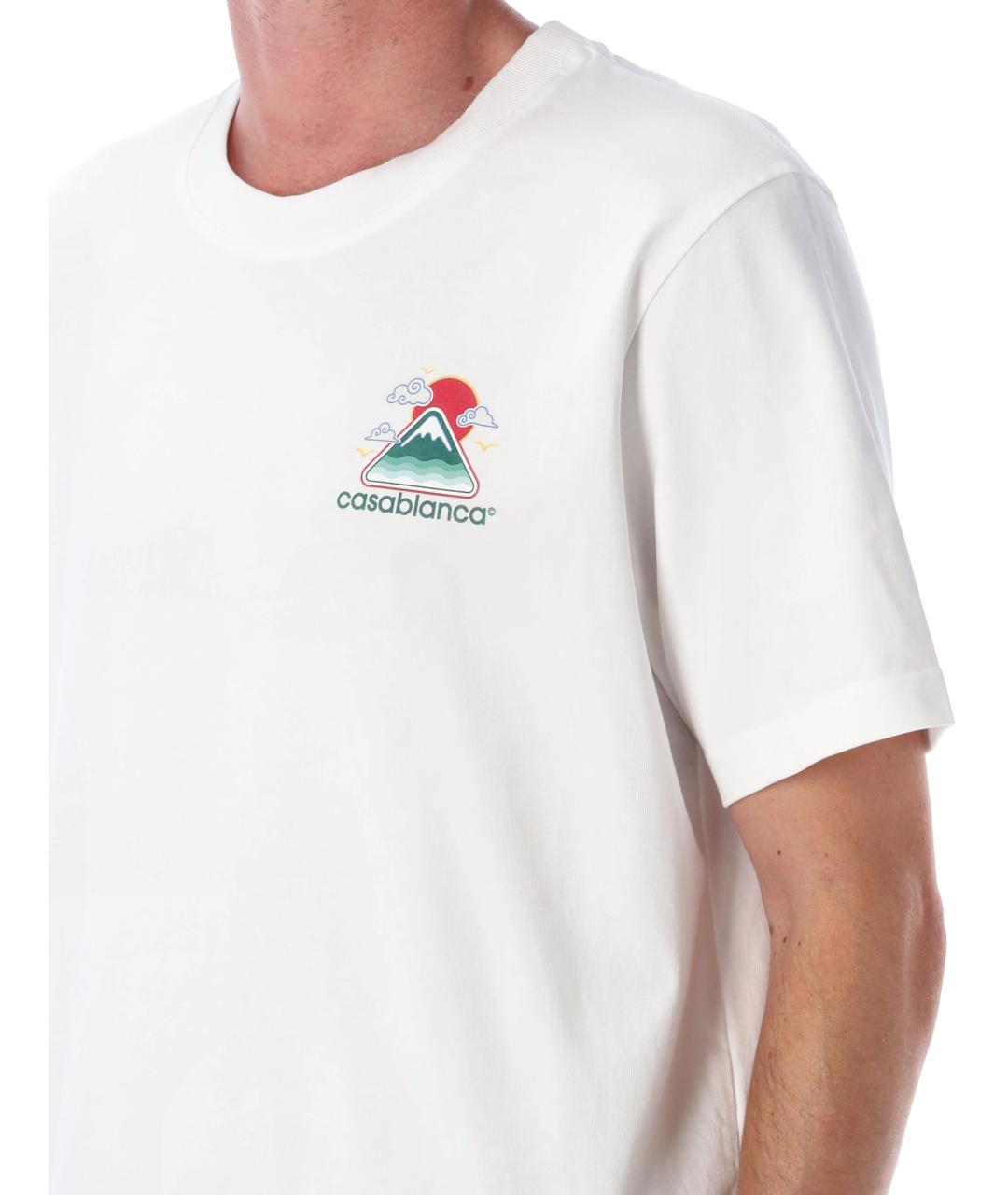 CASABLANCA Белая хлопковая футболка, фото 4
