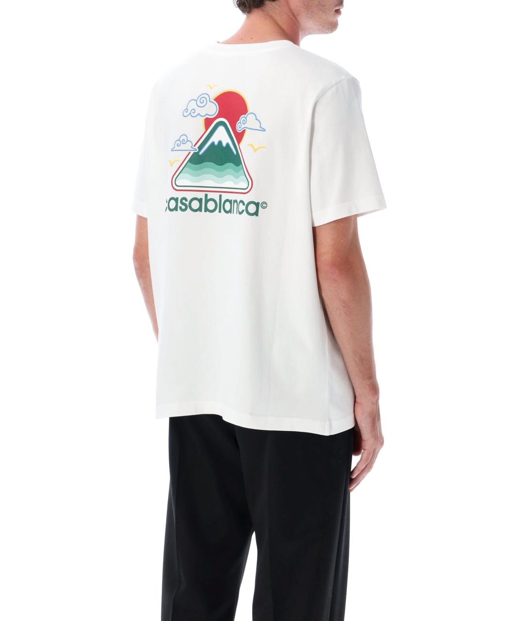 CASABLANCA Белая хлопковая футболка, фото 3