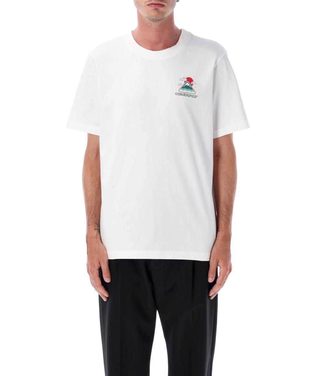 CASABLANCA Белая хлопковая футболка, фото 2