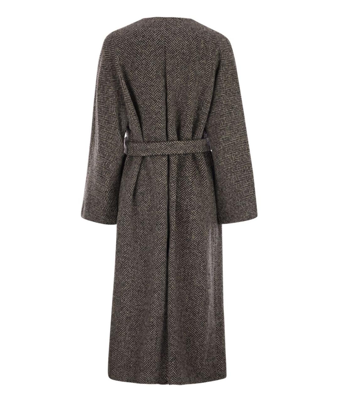 WEEKEND MAX MARA Черное шерстяное пальто, фото 2