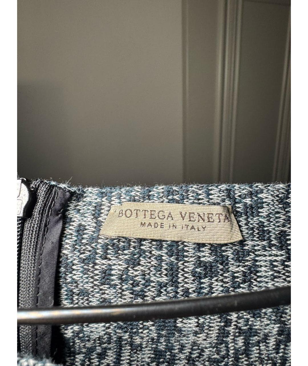 BOTTEGA VENETA Темно-синяя хлопковая юбка макси, фото 3