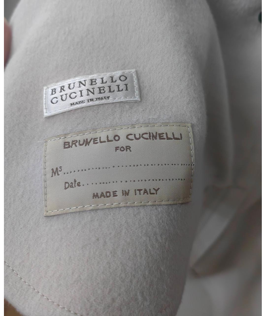 BRUNELLO CUCINELLI Бежевое шерстяное пальто, фото 4