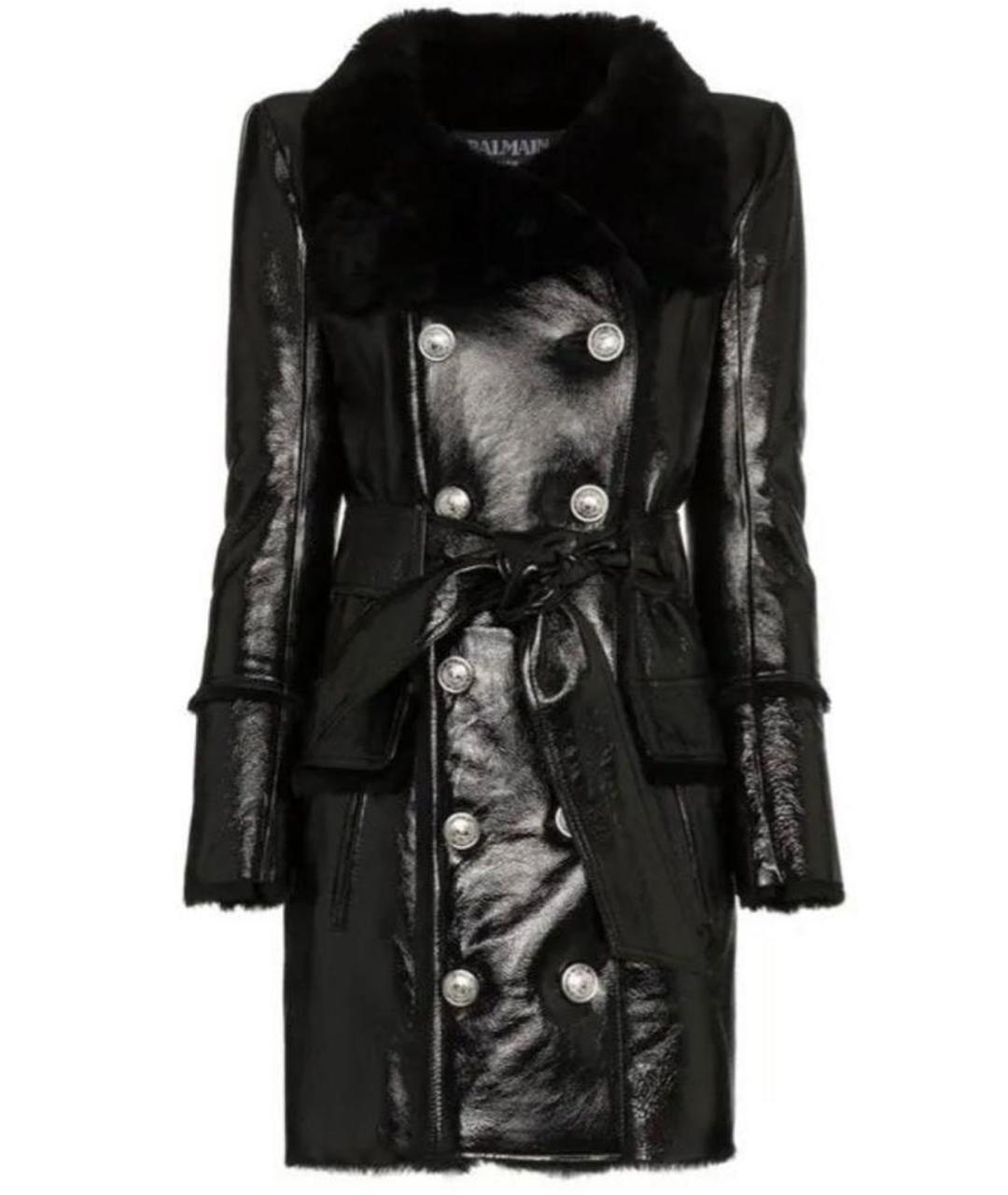 BALMAIN Черная кожаная дубленка, фото 1
