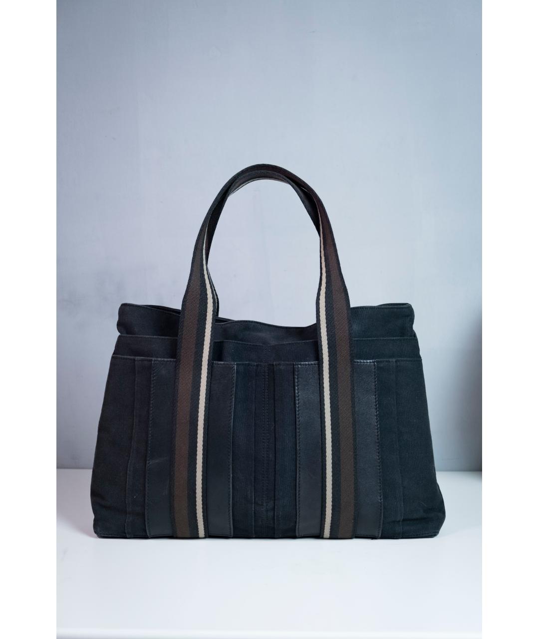 HERMES Черная хлопковая сумка тоут, фото 10