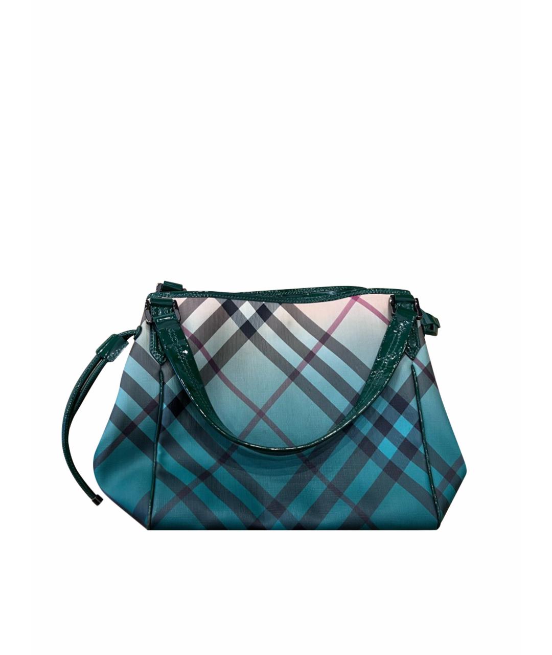 BURBERRY Зеленая синтетическая сумка с короткими ручками, фото 1