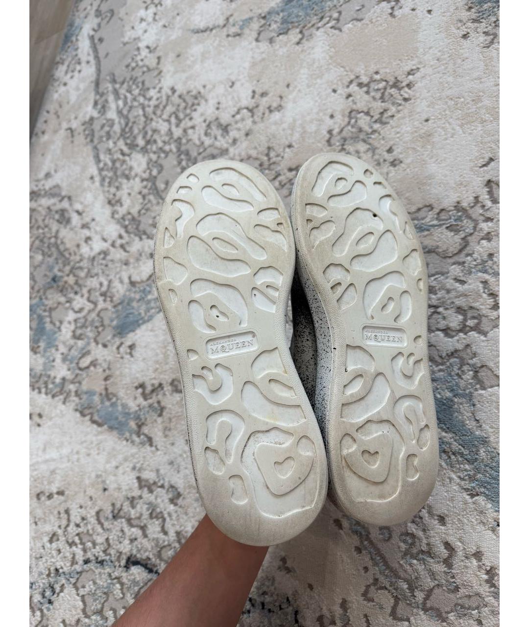 ALEXANDER MCQUEEN Белые кожаные низкие кроссовки / кеды, фото 8