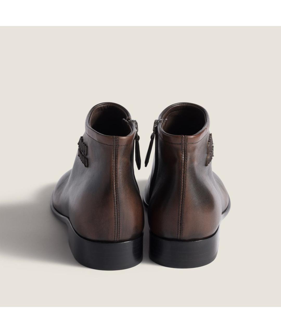 MIU MIU Коричневые кожаные полусапоги, фото 3