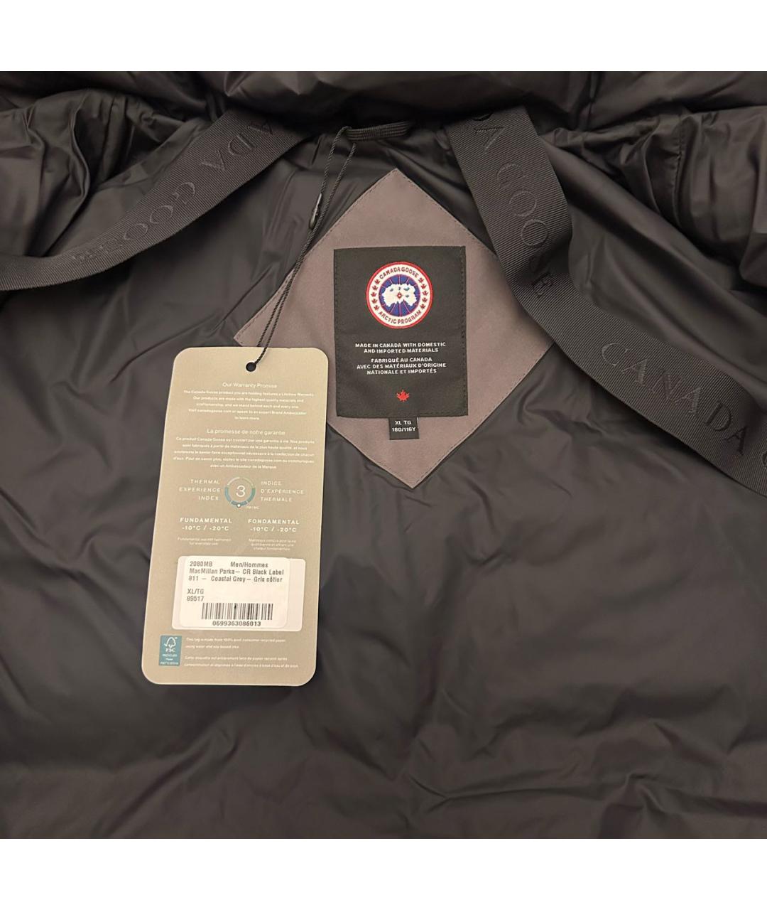 CANADA GOOSE Антрацитовая полиэстеровая парка, фото 3