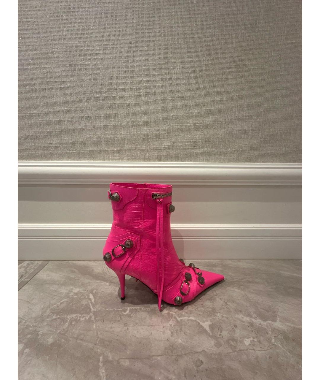 BALENCIAGA Розовые кожаные полусапоги, фото 9