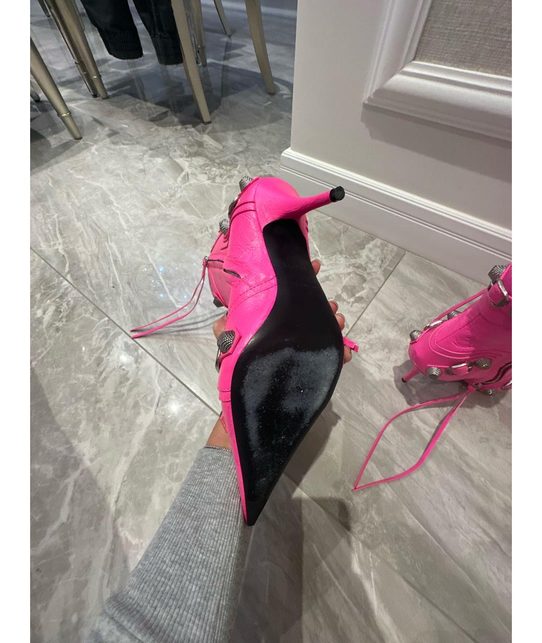 BALENCIAGA Розовые кожаные полусапоги, фото 8