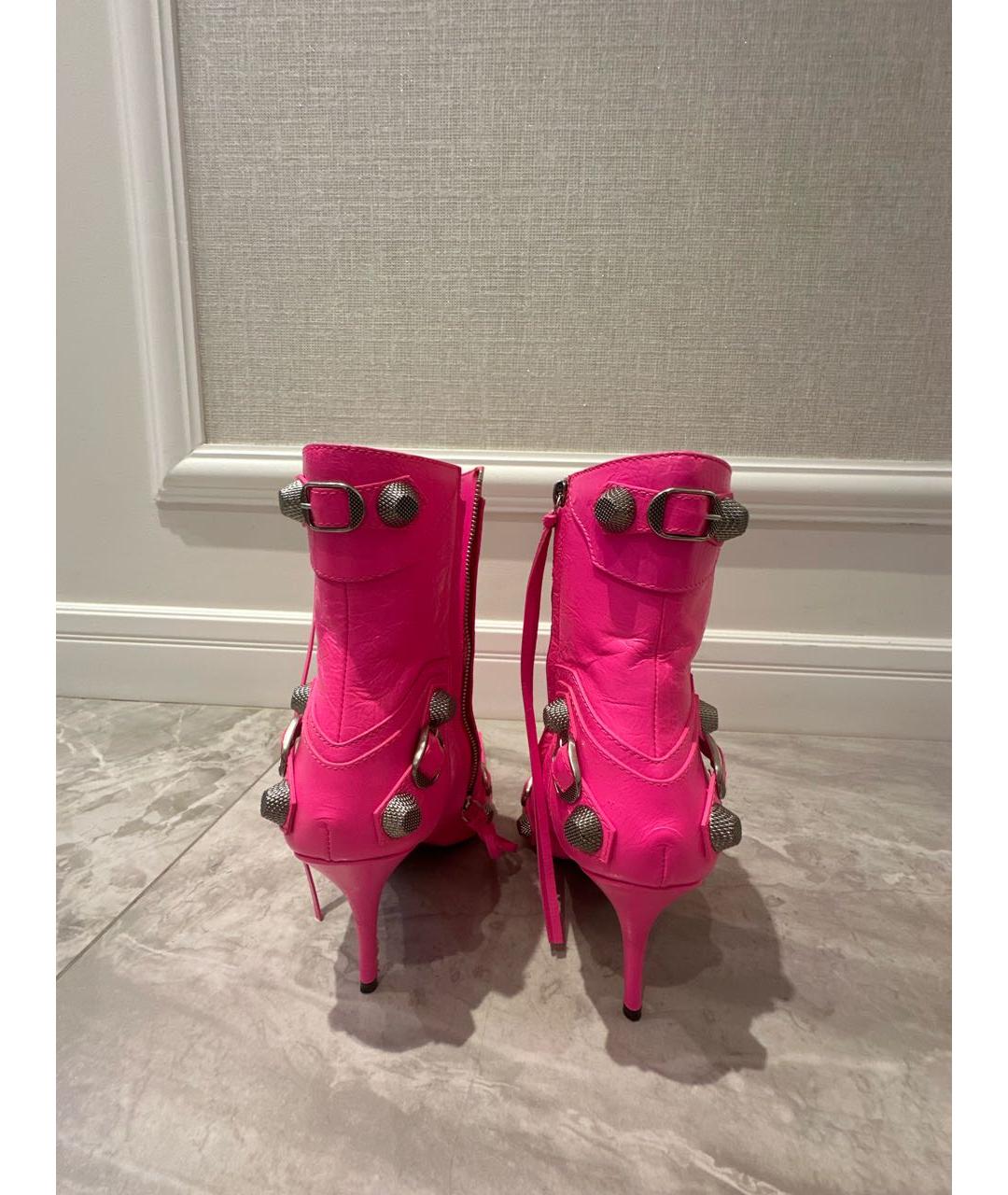 BALENCIAGA Розовые кожаные полусапоги, фото 4