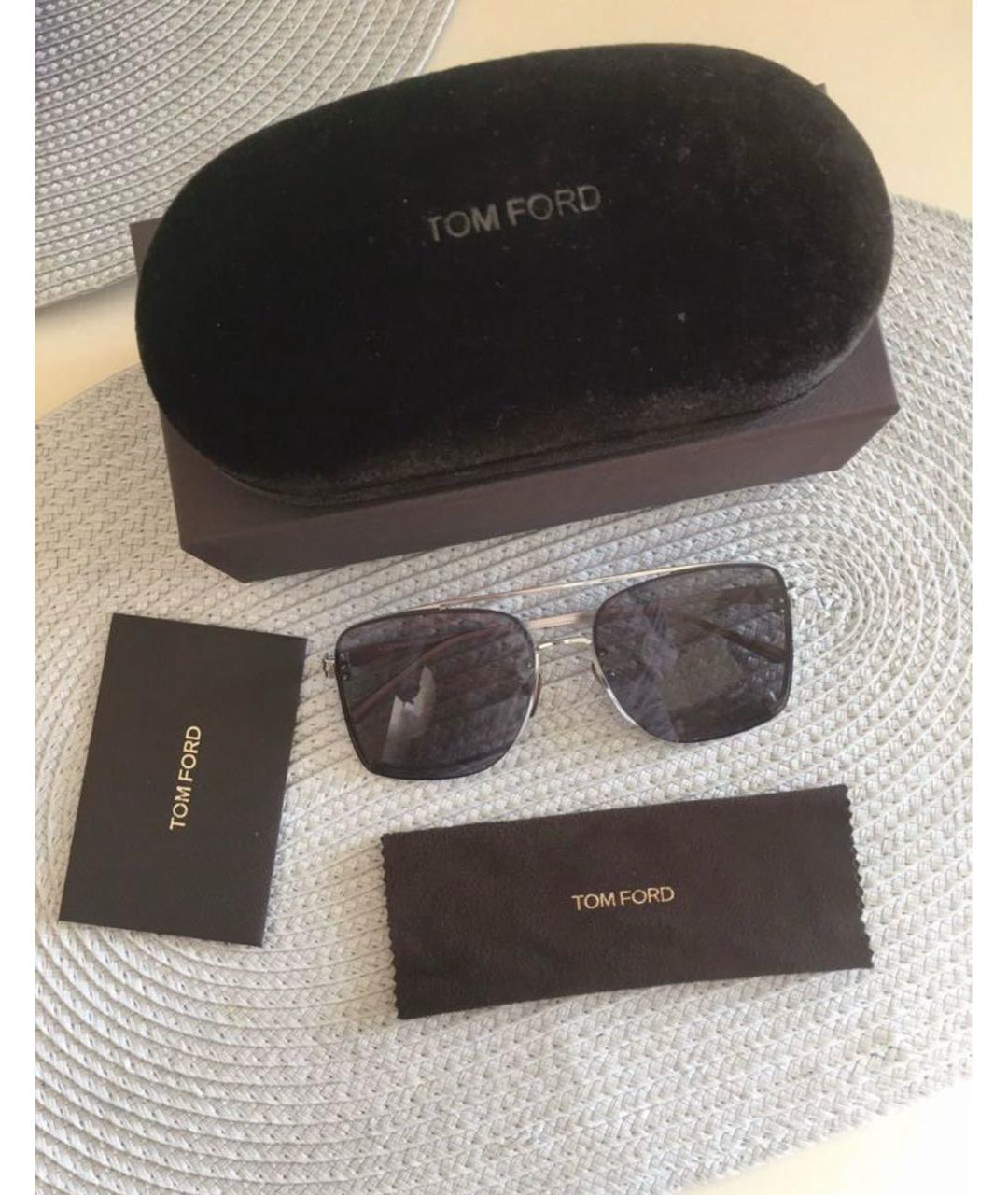 TOM FORD Черные металлические солнцезащитные очки, фото 8