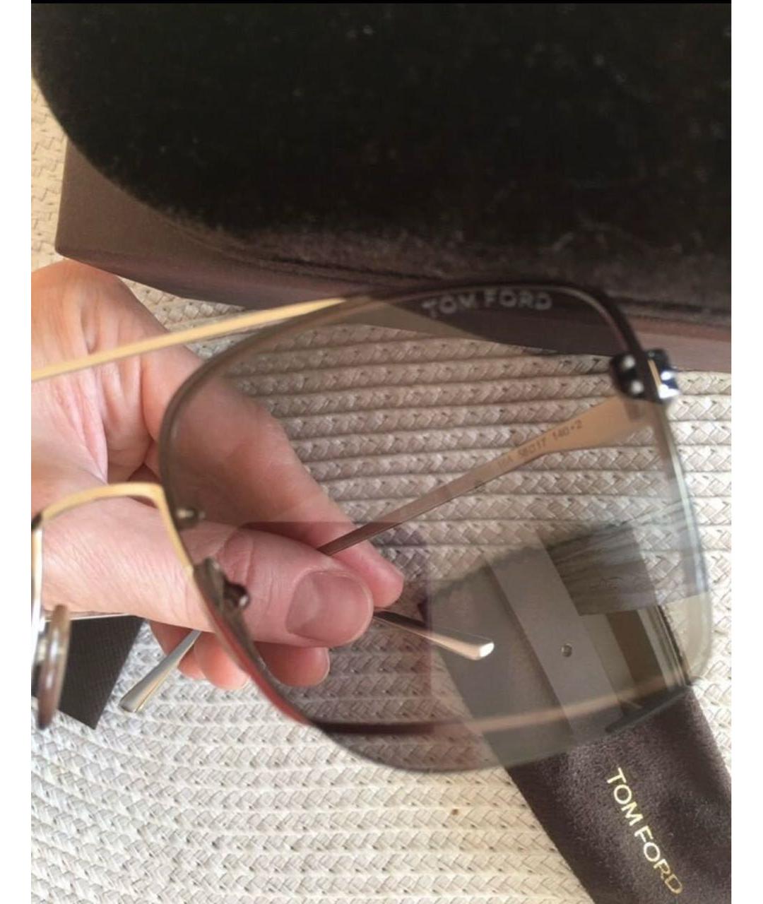 TOM FORD Черные металлические солнцезащитные очки, фото 3