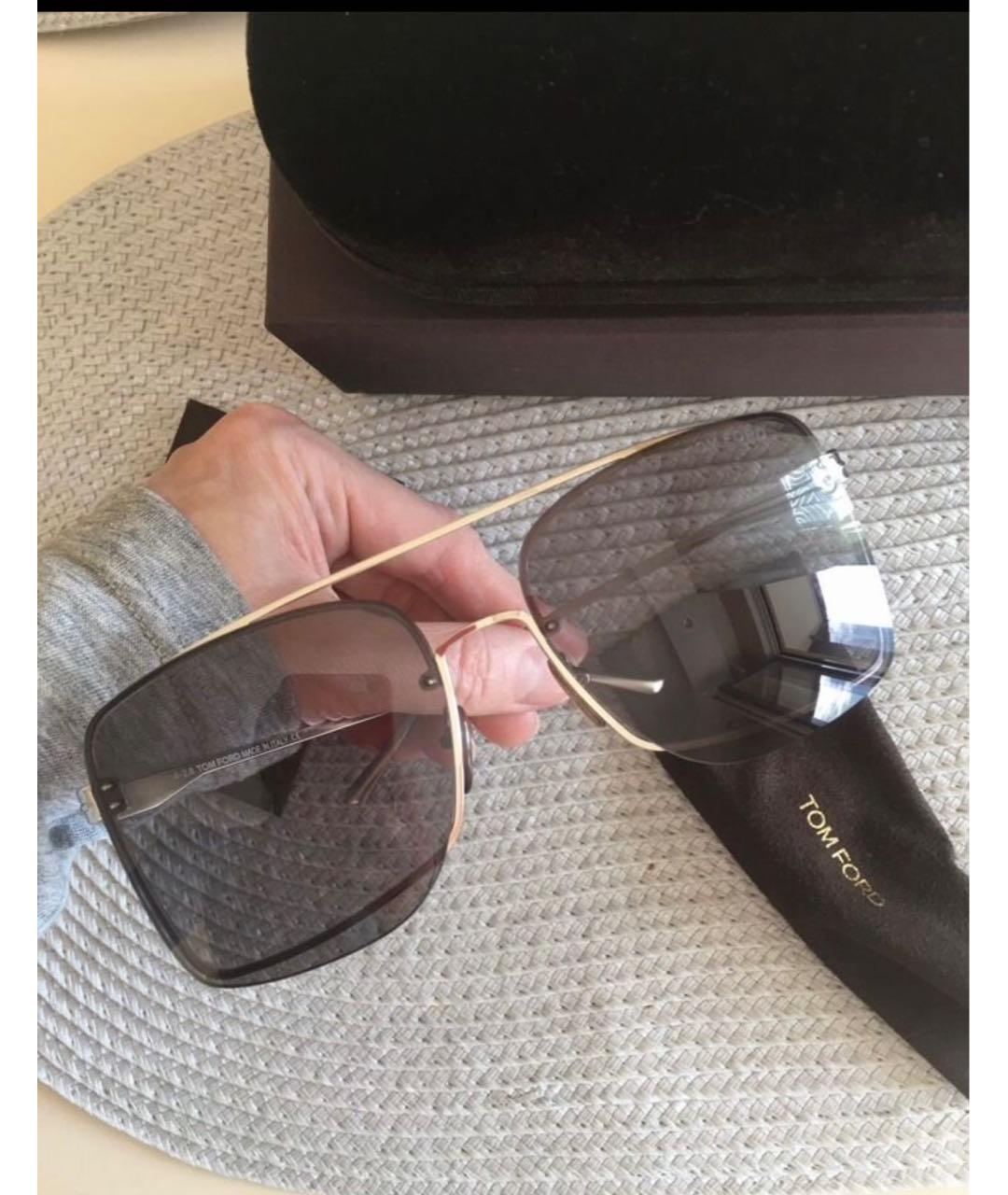 TOM FORD Черные металлические солнцезащитные очки, фото 6