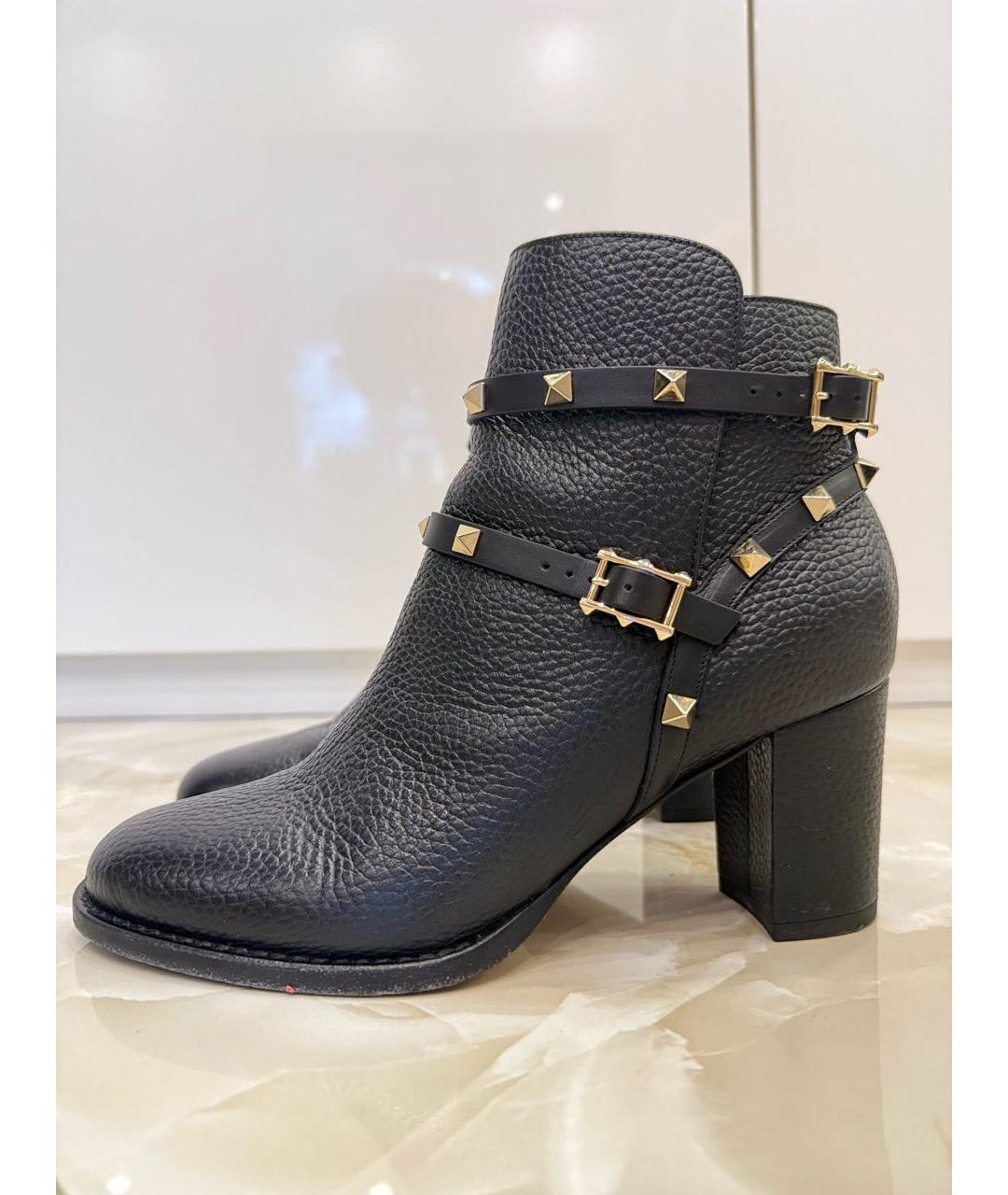 VALENTINO Черные кожаные ботильоны, фото 3