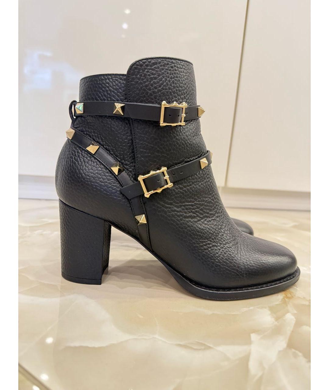 VALENTINO Черные кожаные ботильоны, фото 9