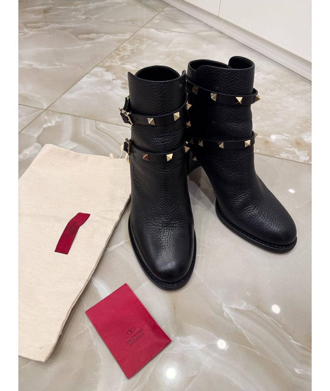 VALENTINO Черные кожаные ботильоны, фото 8