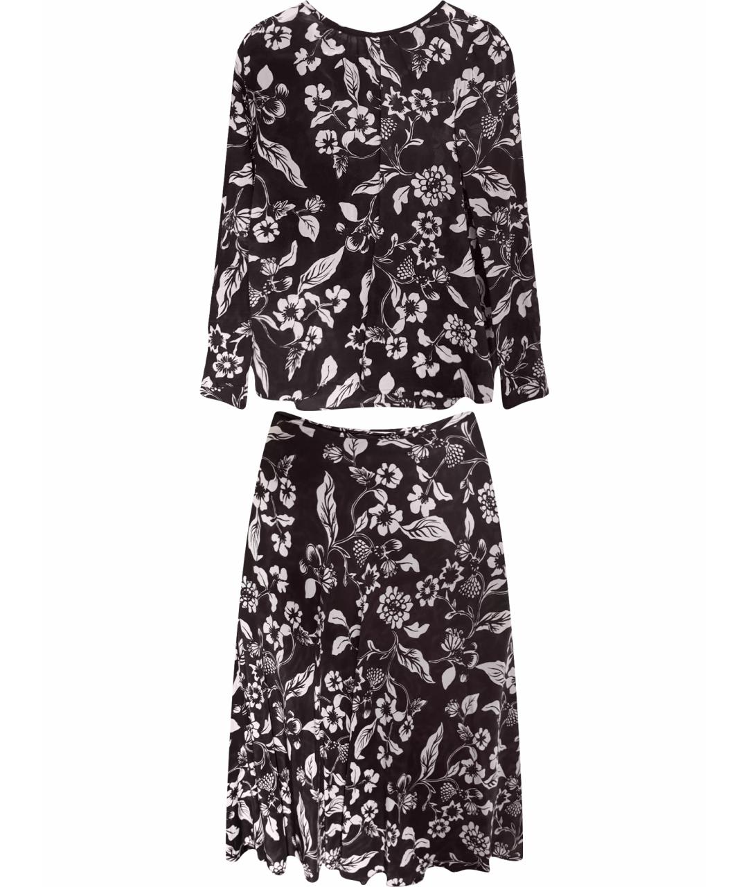 MAX MARA Антрацитовый шелковый костюм с юбками, фото 1
