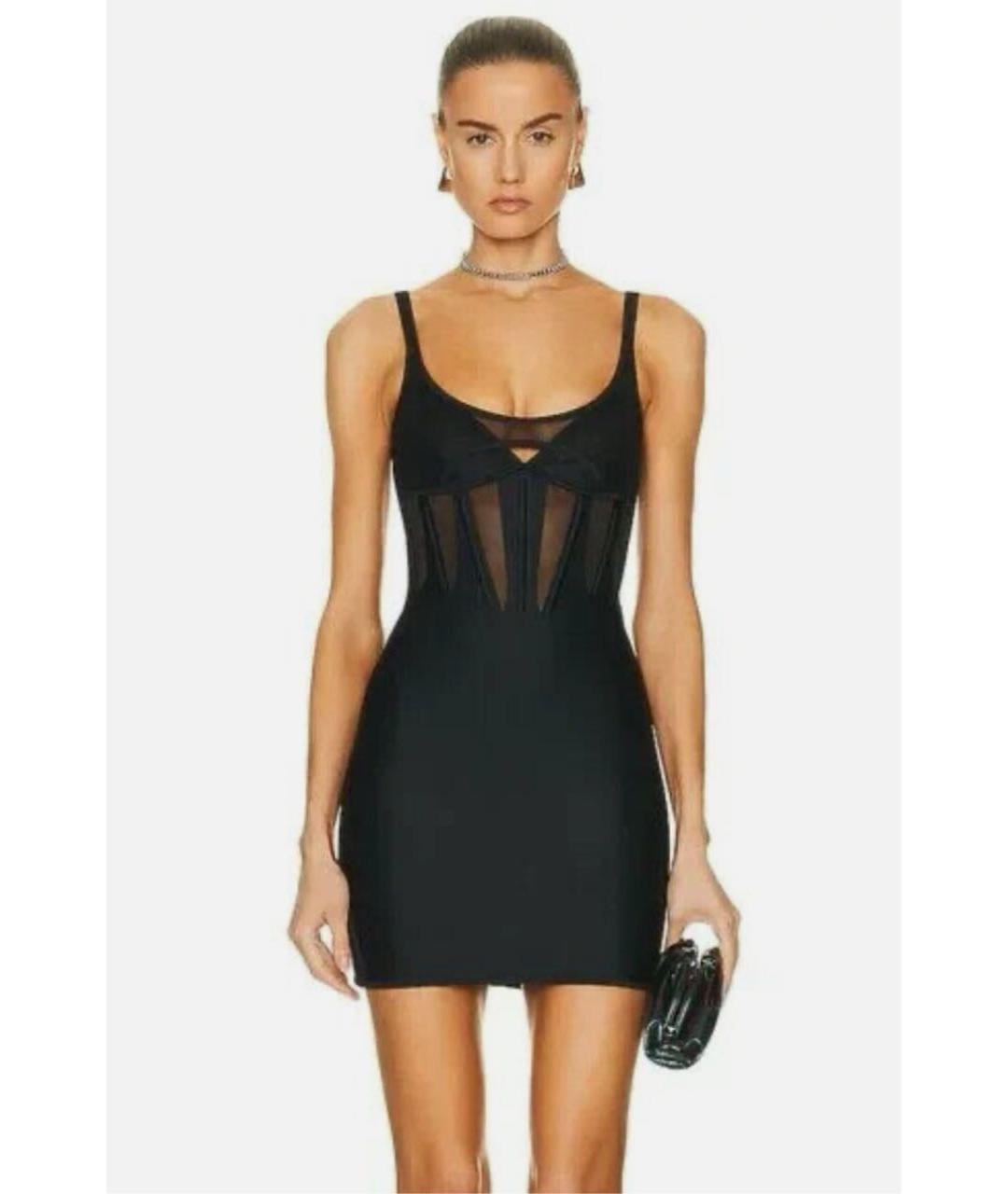 MUGLER Черное полиамидовое коктейльное платье, фото 7