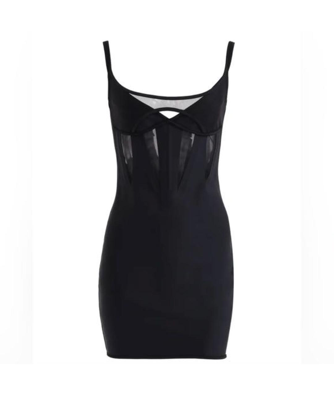 MUGLER Черное полиамидовое коктейльное платье, фото 8