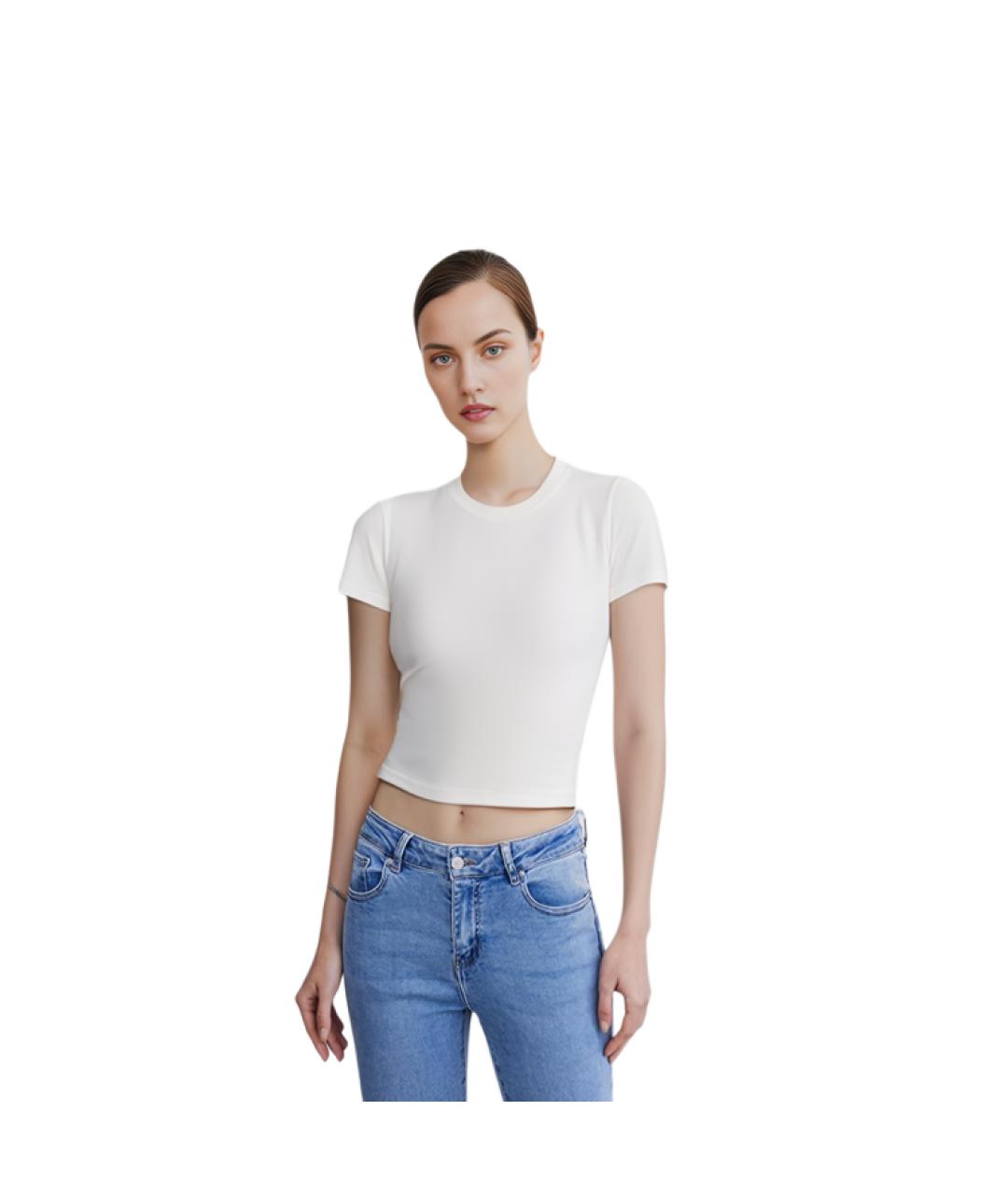 SKIMS Белая хлопковая футболка, фото 5