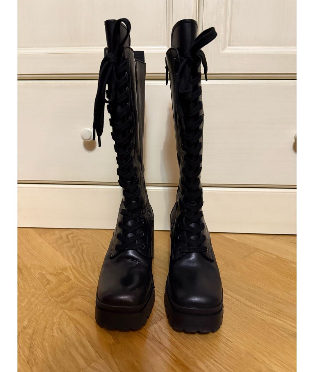 MIU MIU Черные кожаные сапоги, фото 2