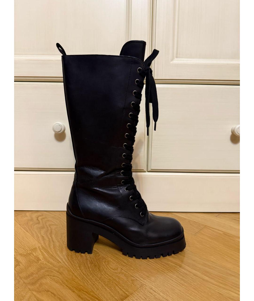MIU MIU Черные кожаные сапоги, фото 8