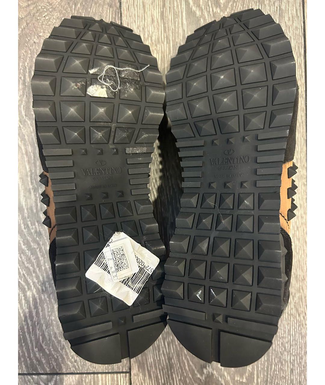 VALENTINO Коричневые кожаные низкие кроссовки / кеды, фото 5