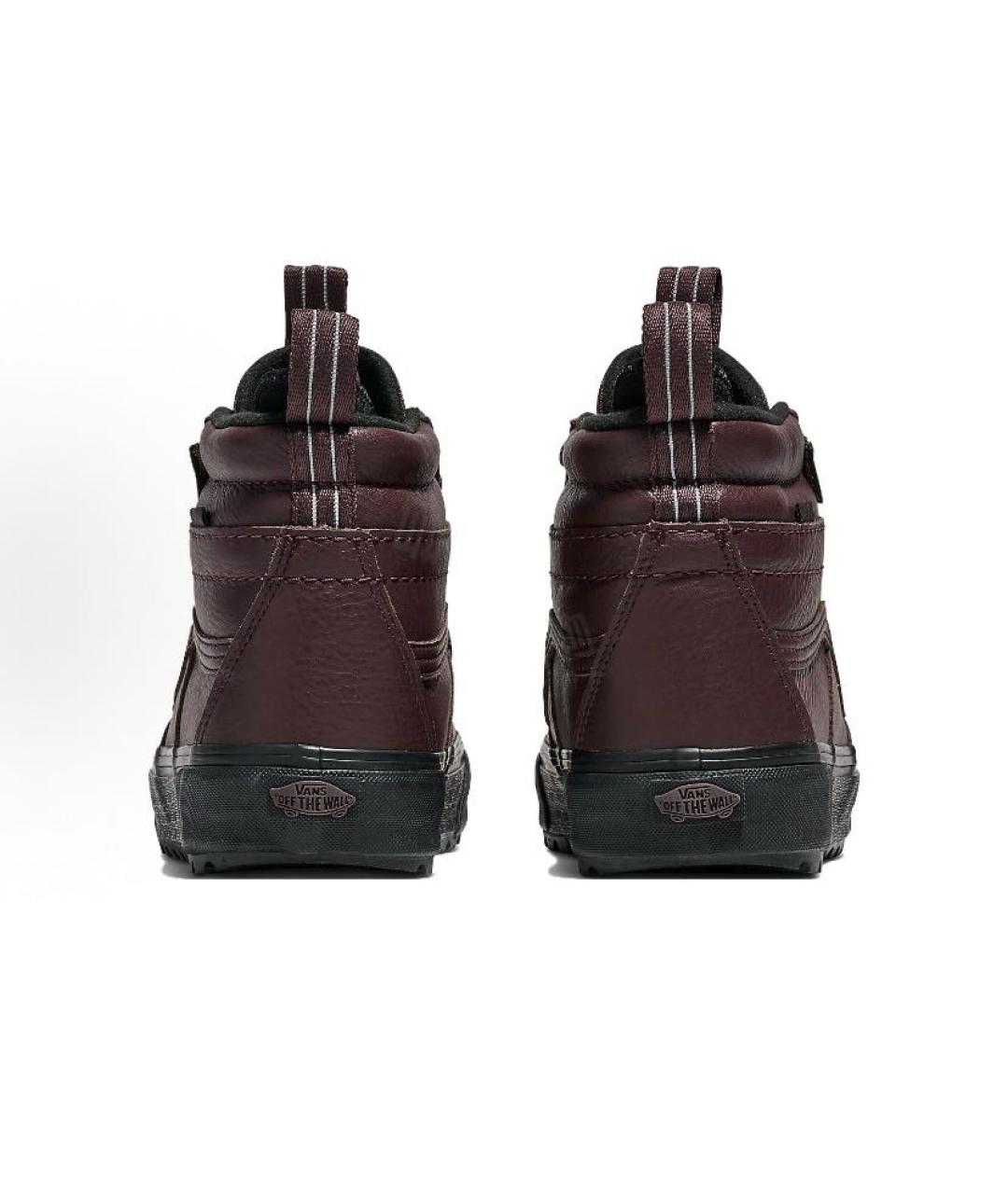 VANS Бордовые кожаные кроссовки, фото 4