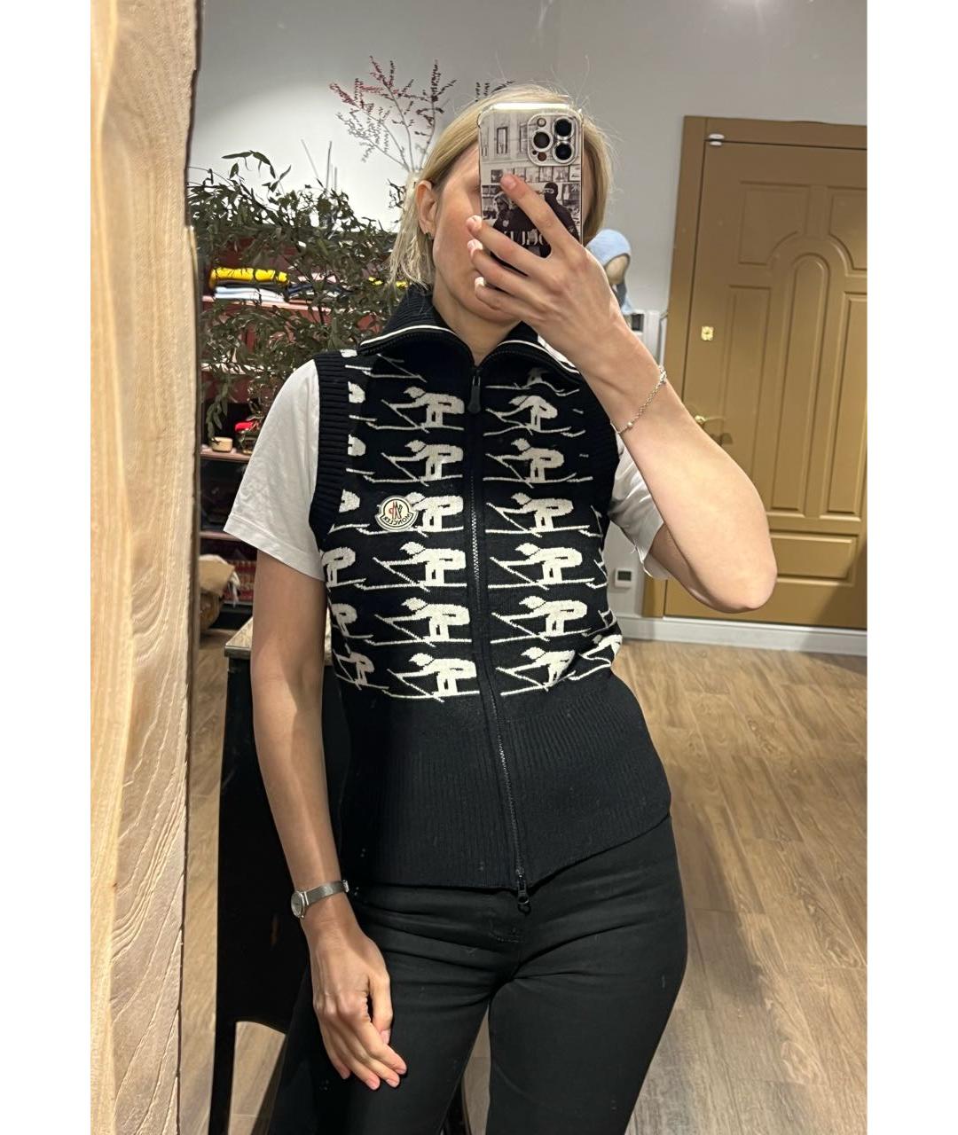 MONCLER Черная шерстяная жилетка, фото 8