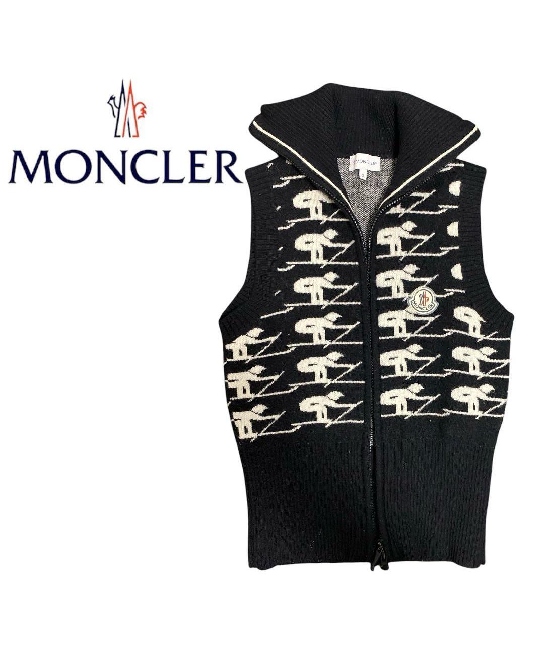MONCLER Черная шерстяная жилетка, фото 9