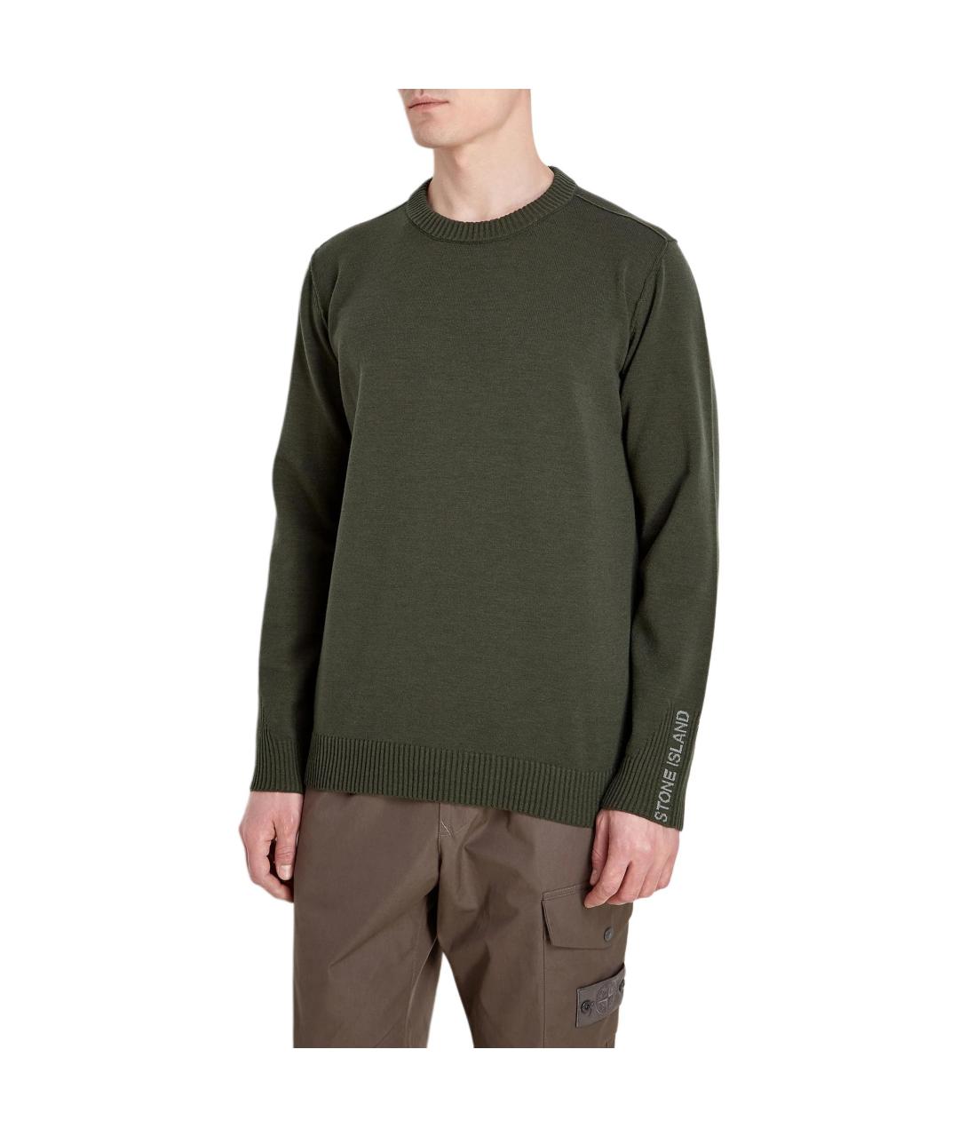 STONE ISLAND Зеленый джемпер / свитер, фото 2