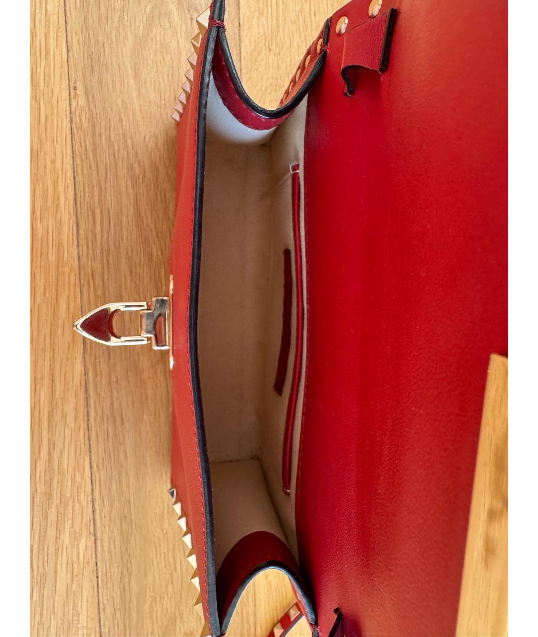VALENTINO Красная кожаная сумка через плечо, фото 4