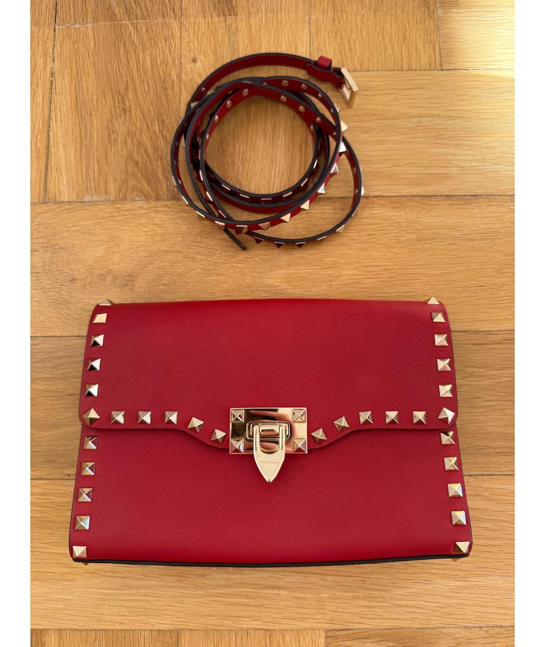 VALENTINO Красная кожаная сумка через плечо, фото 9