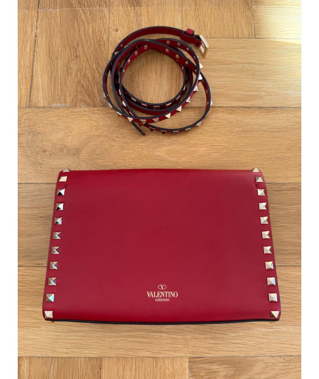 VALENTINO Красная кожаная сумка через плечо, фото 2