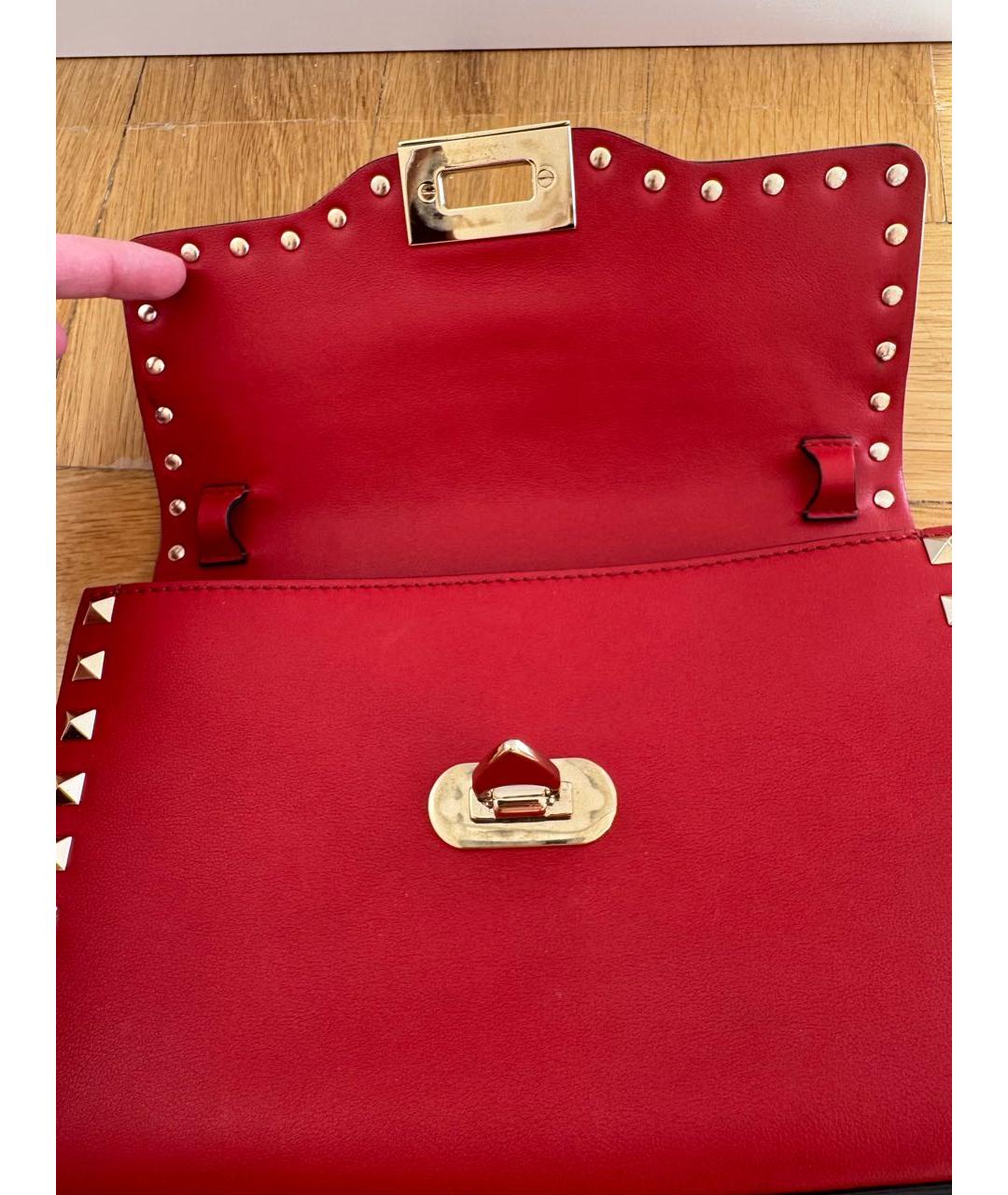 VALENTINO Красная кожаная сумка через плечо, фото 7