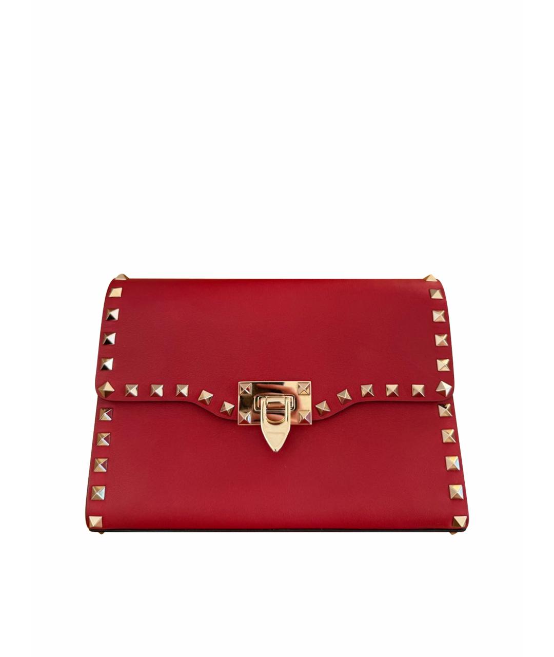 VALENTINO Красная кожаная сумка через плечо, фото 1