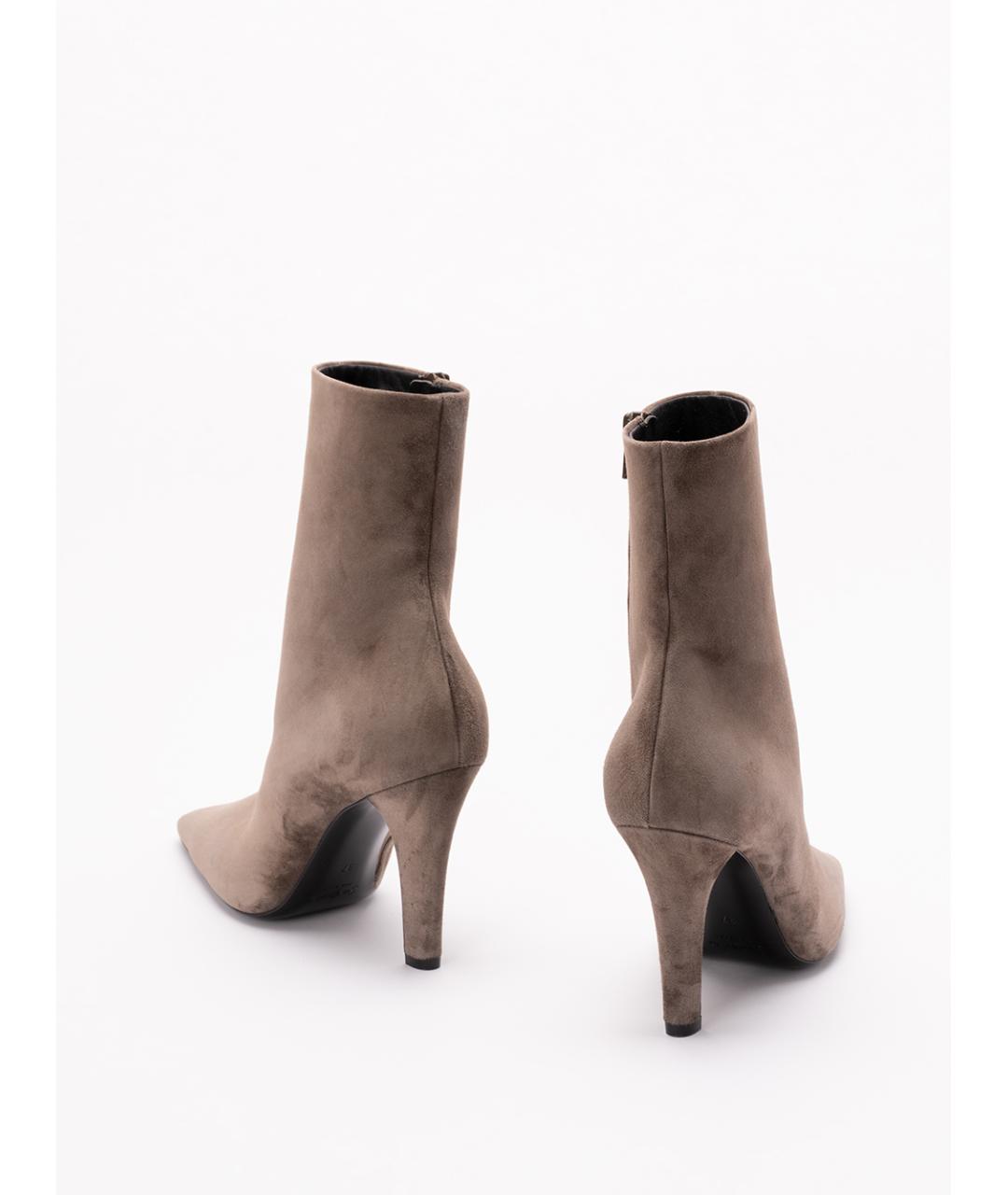 SAINT LAURENT Бежевые кожаные ботильоны, фото 3